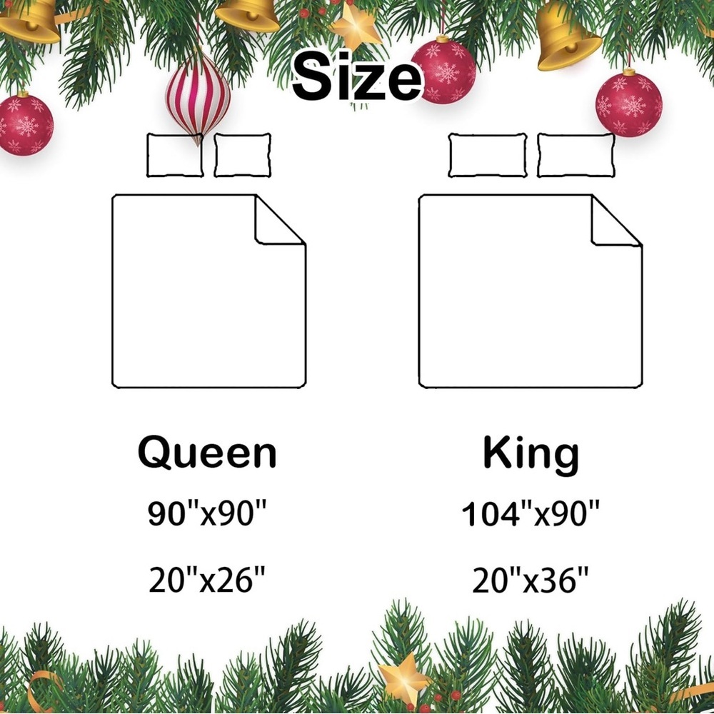 COSEVIER Christmas Duvet Cover Queen Size - Tree Reindeer Snowflakes Design - Picture 6 of 7